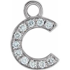 14K Gold Petite Pavé® .04 CTW Natural Diamond Initial Dangle