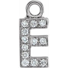 14K Gold Petite Pavé® .04 CTW Natural Diamond Initial Dangle