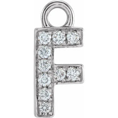 14K Gold Petite Pavé® .04 CTW Natural Diamond Initial Dangle