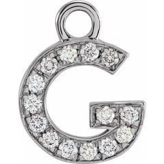 14K Gold Petite Pavé® .04 CTW Natural Diamond Initial Dangle