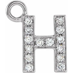 14K Gold Petite Pavé® .04 CTW Natural Diamond Initial Dangle