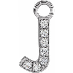 14K Gold Petite Pavé® .04 CTW Natural Diamond Initial Dangle