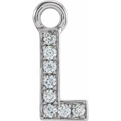 14K Gold Petite Pavé® .04 CTW Natural Diamond Initial Dangle