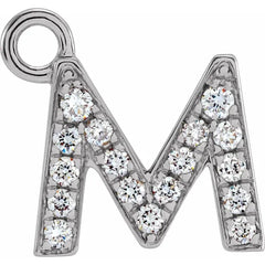 14K Gold Petite Pavé® .04 CTW Natural Diamond Initial Dangle
