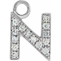 14K Gold Petite Pavé® .04 CTW Natural Diamond Initial Dangle