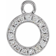 14K Gold Petite Pavé® .04 CTW Natural Diamond Initial Dangle