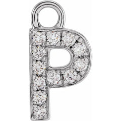 14K Gold Petite Pavé® .04 CTW Natural Diamond Initial Dangle