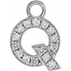 14K Gold Petite Pavé® .04 CTW Natural Diamond Initial Dangle