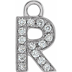 14K Gold Petite Pavé® .04 CTW Natural Diamond Initial Dangle