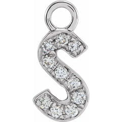 14K Gold Petite Pavé® .04 CTW Natural Diamond Initial Dangle