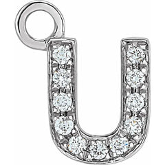 14K Gold Petite Pavé® .04 CTW Natural Diamond Initial Dangle