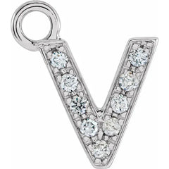 14K Gold Petite Pavé® .04 CTW Natural Diamond Initial Dangle