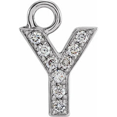 14K Gold Petite Pavé® .04 CTW Natural Diamond Initial Dangle