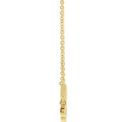 14K Gold 1/5 CTW Natural Diamond Fringe Bar 18" Necklace