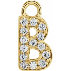 14K Gold Petite Pavé® .04 CTW Natural Diamond Initial Dangle