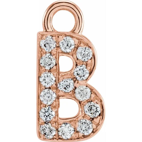 14K Gold Petite Pavé® .04 CTW Natural Diamond Initial Dangle