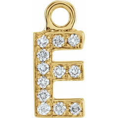 14K Gold Petite Pavé® .04 CTW Natural Diamond Initial Dangle