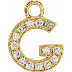 14K Gold Petite Pavé® .04 CTW Natural Diamond Initial Dangle