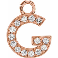 14K Gold Petite Pavé® .04 CTW Natural Diamond Initial Dangle
