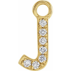14K Gold Petite Pavé® .04 CTW Natural Diamond Initial Dangle