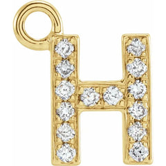 14K Gold Petite Pavé® .04 CTW Natural Diamond Initial Dangle