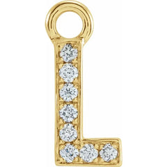 14K Gold Petite Pavé® .04 CTW Natural Diamond Initial Dangle
