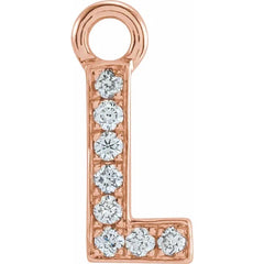 14K Gold Petite Pavé® .04 CTW Natural Diamond Initial Dangle