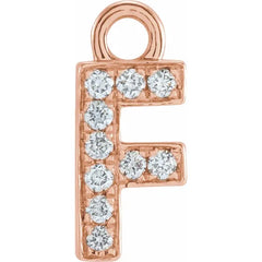 14K Gold Petite Pavé® .04 CTW Natural Diamond Initial Dangle