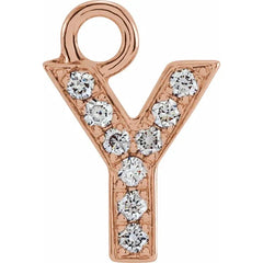 14K Gold Petite Pavé® .04 CTW Natural Diamond Initial Dangle