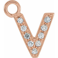 14K Gold Petite Pavé® .04 CTW Natural Diamond Initial Dangle