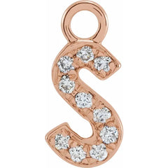 14K Gold Petite Pavé® .04 CTW Natural Diamond Initial Dangle