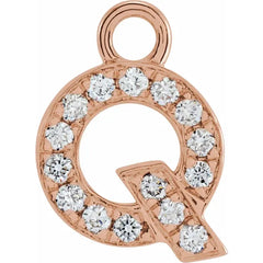 14K Gold Petite Pavé® .04 CTW Natural Diamond Initial Dangle