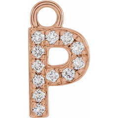 14K Gold Petite Pavé® .04 CTW Natural Diamond Initial Dangle