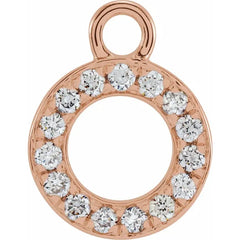 14K Gold Petite Pavé® .04 CTW Natural Diamond Initial Dangle