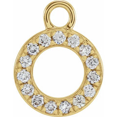 14K Gold Petite Pavé® .04 CTW Natural Diamond Initial Dangle