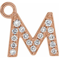 14K Gold Petite Pavé® .04 CTW Natural Diamond Initial Dangle