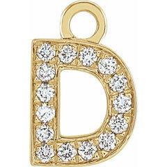 14K Gold Petite Pavé® .04 CTW Natural Diamond Initial Dangle
