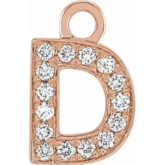 14K Gold Petite Pavé® .04 CTW Natural Diamond Initial Dangle