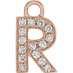 14K Gold Petite Pavé® .04 CTW Natural Diamond Initial Dangle