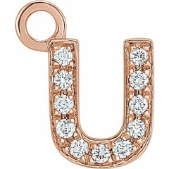 14K Gold Petite Pavé® .04 CTW Natural Diamond Initial Dangle