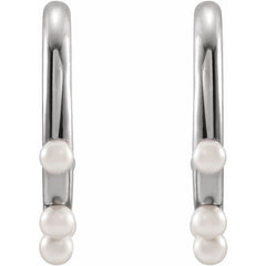 14K Gold Cultured Seed Pearl Hoop Earrings