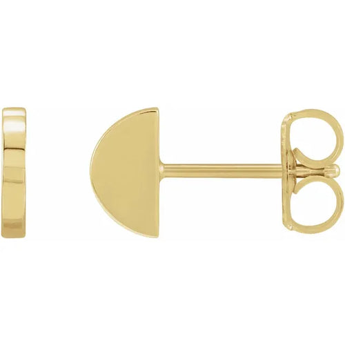 14K Gold Crescent Earrings