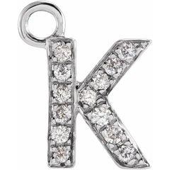 14K Gold Petite Pavé® .04 CTW Natural Diamond Initial Dangle