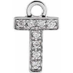 14K Gold Petite Pavé® .04 CTW Natural Diamond Initial Dangle