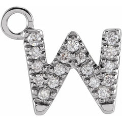 14K Gold Petite Pavé® .04 CTW Natural Diamond Initial Dangle