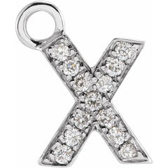 14K Gold Petite Pavé® .04 CTW Natural Diamond Initial Dangle