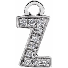 14K Gold Petite Pavé® .04 CTW Natural Diamond Initial Dangle