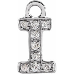 14K Gold Petite Pavé® .04 CTW Natural Diamond Initial Dangle