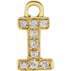 14K Gold Petite Pavé® .04 CTW Natural Diamond Initial Dangle