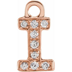 14K Gold Petite Pavé® .04 CTW Natural Diamond Initial Dangle